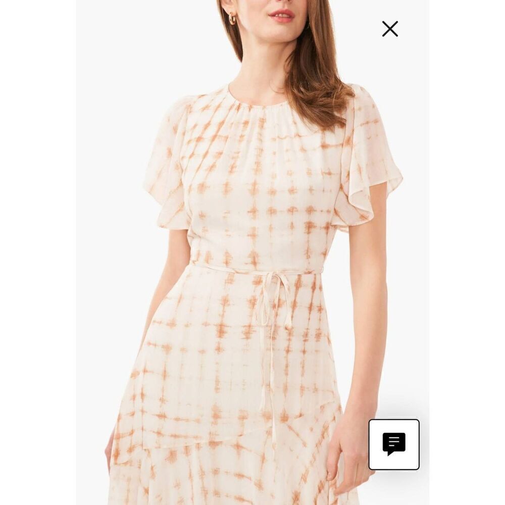 Halogen Size Xl Print Flutter Sleeve Asymmetric D… - image 8